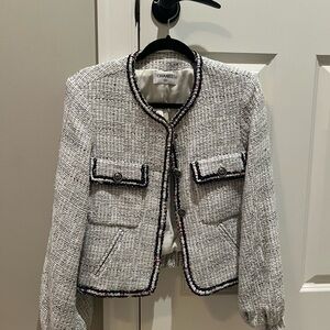 Chanel Women's Black and White Tweed Blazer